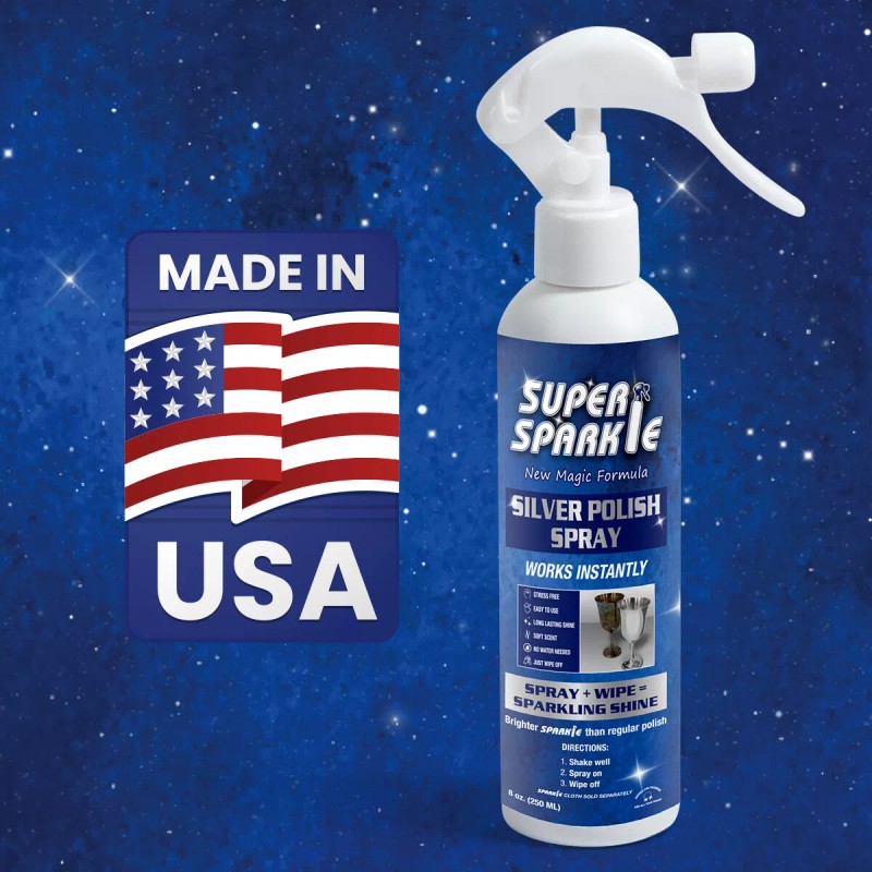 SUPER SPARKLE Silver Polish Cleaner Spray 8 Oz - Instant