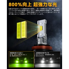 【Adjustable Angle H8 LED Fog Lemon Yellow】BORDAN LED Fog Lamp Lemon Yellow/White 2-Color Switch H8 LED Fog Lemon Yellow Ultra-Bright H8/H11/H16 New Inspection Compliant DC12V 1860CSP Chip Radio Noise