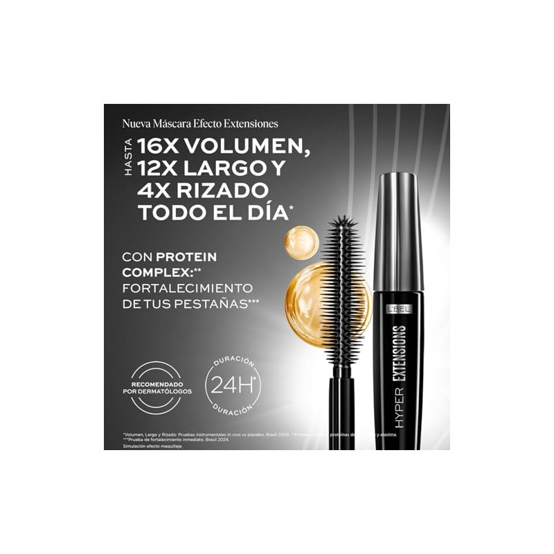 LBEL Máscara de Pestañas Hyper Extensions 9 g Efecto Pestañas