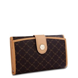 Rioni Signature Brown Multi-fold Button Wallet St-w003