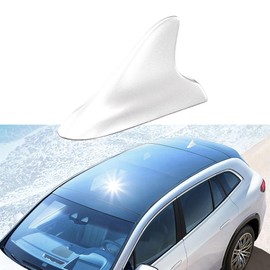 Augeny Car Shark Fin Antenna, Universal Auto Roof Dummy Aerial Decoration with Adhesive Tape, Radio Signal Roof Antenna Decoration, Vehicle Exterior Antenna Decor Accessories (White)