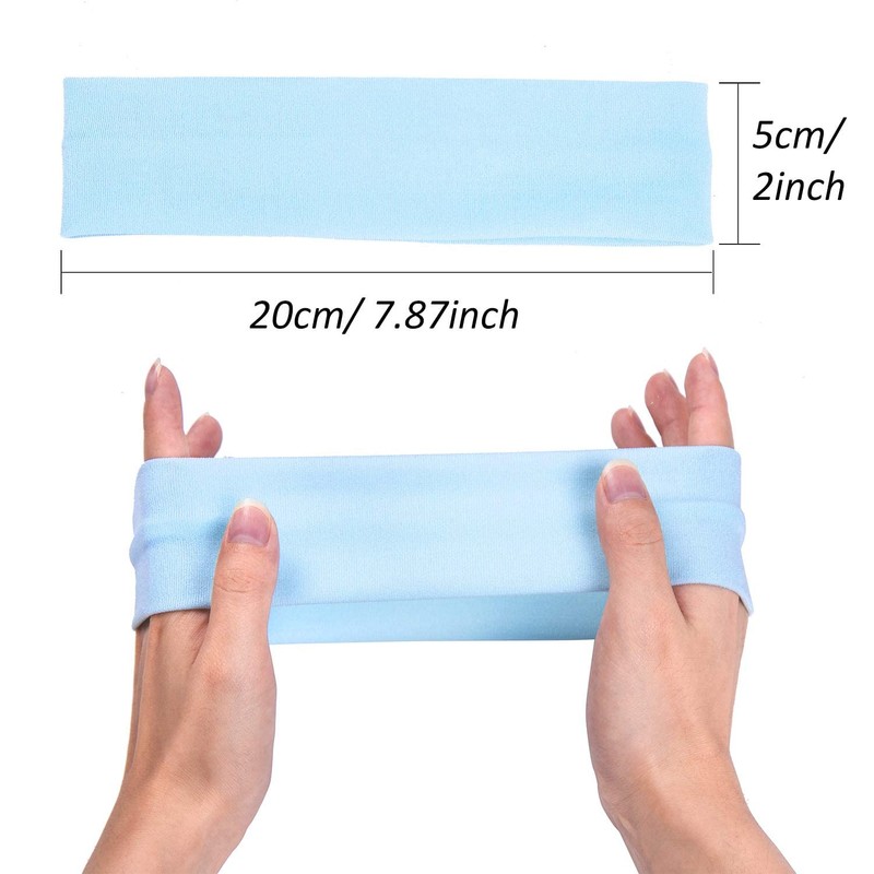 DERAYEE Elastic Hair Band, 12 Pieces Yoga Headband for Women