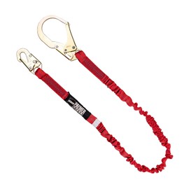 Palmer Safety Fall Protection L122133 Single Leg 6’ Safety Lanyard (Internal Shock Absorber) w/Rebar Hooks I OSHA ANSI Fall Arrest Restraint Lanyard Scaffolding Arborist Roofing Equipment
