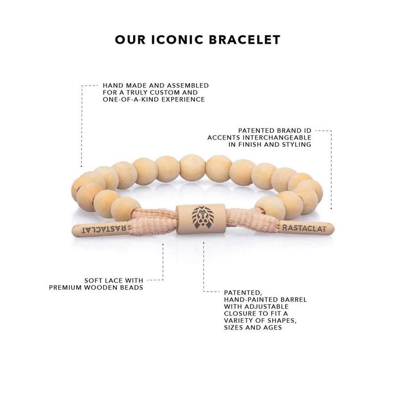 Rastaclat Beaded Bracelet for Men and Women - Manifest Tan