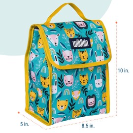 Wildkin Kids Insulated Lunch Bag – Reusable, Ideal for Hot/Cold Snacks, School & Travel - Party Animals