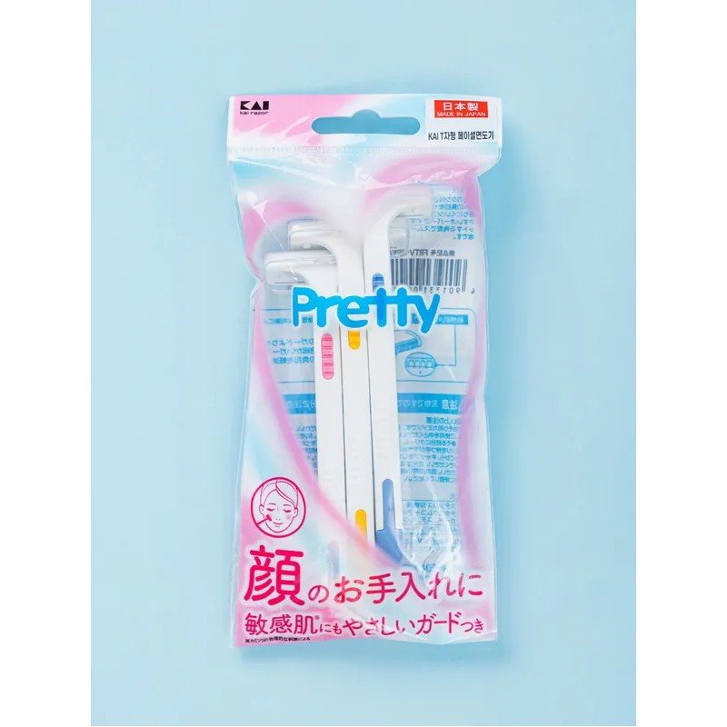 DAISO KAI Pretty T-Shaped Facial Razor 3-Pack