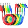 Cleqee Pack of 5 Crocodile Clips to Banana Plug Cable,