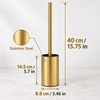 Gold Stainless Steel Toilet Brush and Holder Set with Long