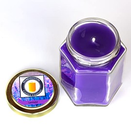 Lavender Scented 100% Beeswax Jar Candle, 12 Ounce Hand Poured by Hubbardston Candle Company