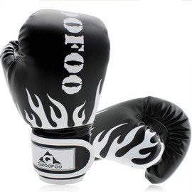 GROOFOO Children's Boxing Gloves for Children Punch Bag Sparring Training 4oz 6oz Fit 3 to 14 Years, black