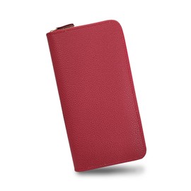 Energather Womens Wallet, PU Leather Ladies Wallets Credit Card Holder for Women and Girls, Long Wallet with Zipper Women's Wallets for Travelling, Walking, Dating, Shopping (red)