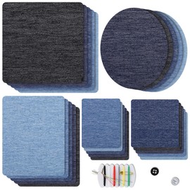 Naler 25 Parches Termoadhesivos Vaquero Parches de Algodón para Ropa Planchar y Coser (5 Tamaños, 5 Colores)