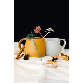 The Cotton & Canvas Co. Happy Fall and Thanksgiving Collection Drink Stirrers, Cocktail Sticks, Stir Sticks, Party Décor, Friendsgiving, Set of 12