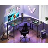 Casaottima L Shaped Gaming Desk, Corner Desk Gaming Table for