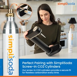 Simpli Soda Simpli Soda BL Sparkling Water Maker, Premium Soda Streaming Machine, Carbonated Water Machine and Soda Maker - Black (Machine + 1 CO2 Cylinder)