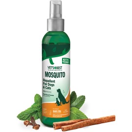 Vet's Best Natural Mosquito Repellent Spray for Dogs and Cats – Plant-Based Protection with Certified Essential Oils – DEET-Free Outdoor Pest Repellent for Pets – Natural and Safe – 8 oz Bottle