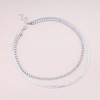 Cimenexe Punk Layered Tennis Chain Choker Necklace Silver Herringbone Chain