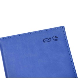 Esposti A5 Large Address Book - Padded PU Leather Cover - Blue