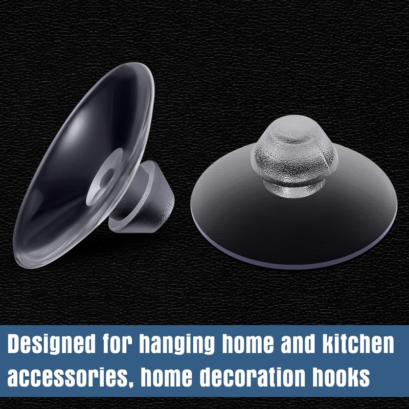 Romooa 50 Pack 20mm Mini Clear Suction Cups for Glass