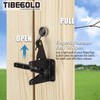 TIBEGOLD Self Locking Gate Latch with Spring Cable Pull, Black