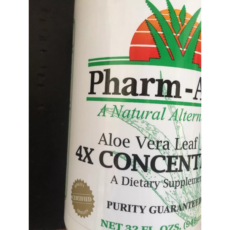 Pharm Aloe Aloe Vera Organic Leaf Juice 32oz 4X CONCENTRATE