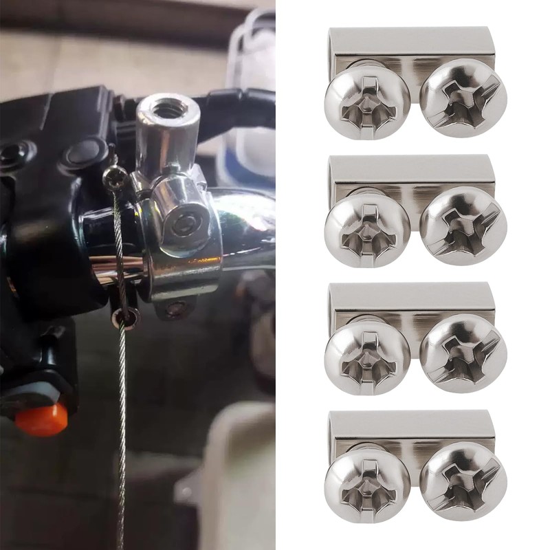 VGOL 50 Packs M3 Double Hole Wire Rope Clamps 10x5mm,
