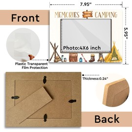 Memories are Made While Camping Wood Photo Frames for Camping Decor Picture Frames for Desk Wooden Picture Frames 4x6 for Home Office Table Decor Sketch Photo Gifts Camping Decor for Camper - M763