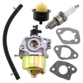 MCHNIC Carburettor with Gasket Petrol Hose Spark Plug for Einhell GC-PM 46/1 S, GC-PM 51/2 S HW, HBM 46 R Lawnmower