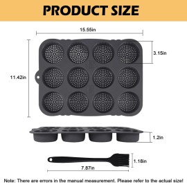 FTNESGYM Hamburger Bun Pan, 12 Cavity Baking Pan for Making Sliders and small...
