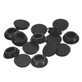 TA-VIGOR 15Stk Silikon Einrastende Lochstopfen – 15.5-17mm Durchmesser – Gummi Panel Abdeckkappen Rund – wasserdichte Dichtungsstopfen Für Küche, Badezimmer, Garagen – Schwarz