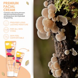 LOYNU_Mushroom Fresh Facial Cream for All Type of Skins - Premium Natural Facial Cream - Face Cream for Women - Hydrating Facial Moisturizer - Provides Long-Lasting Hydration (1.76 oz Tube)