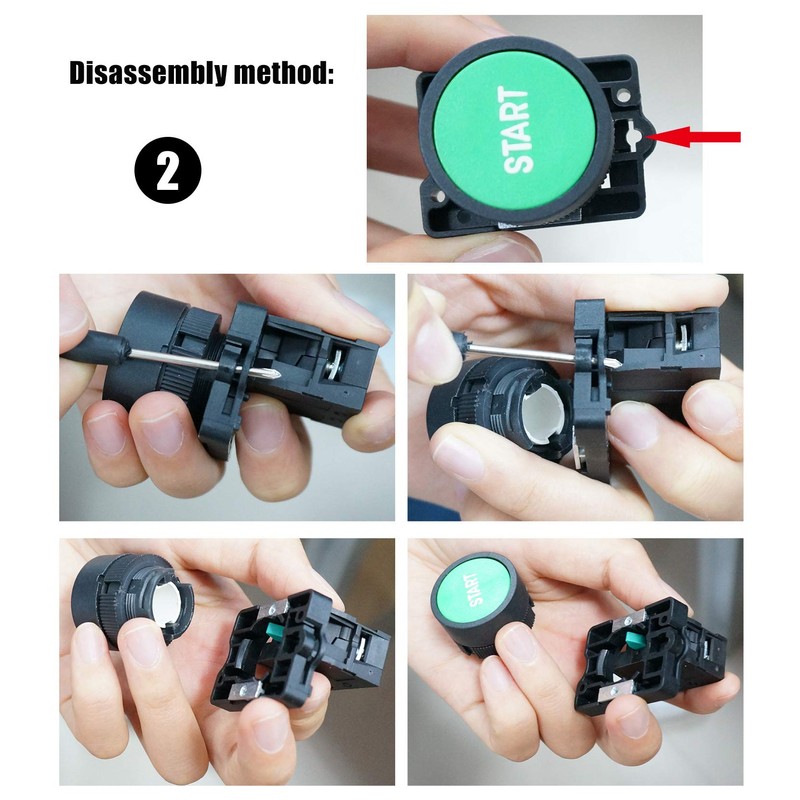 Tiass/AC 660V 10A Momentary Start/Stop Red Green Sign NO NC