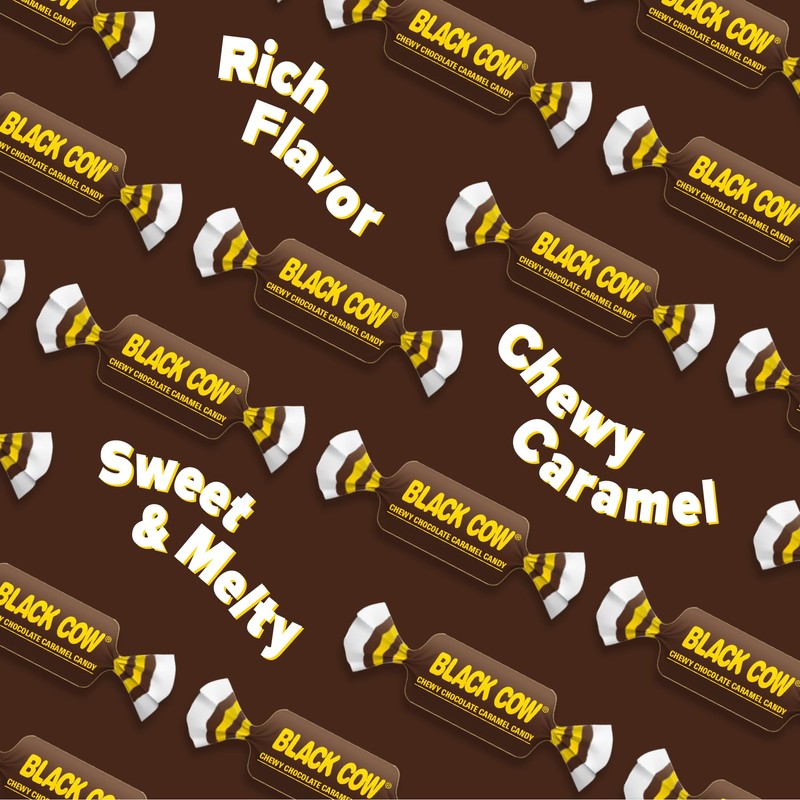 Black Cow Chocolate Caramel Candy, 2 Lbs. (Bite Size) by