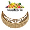 Ramadan Tray Moon Shape Large Capacity 11.8x8.3x3.1in Decorative Iron Serving
