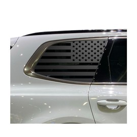 Tactical Decals - USA American Flag Decals for Kia Telluride in Matte Black for Crew Cab windows | Fits 1st Generation 2020-2024 | KT1-QR1