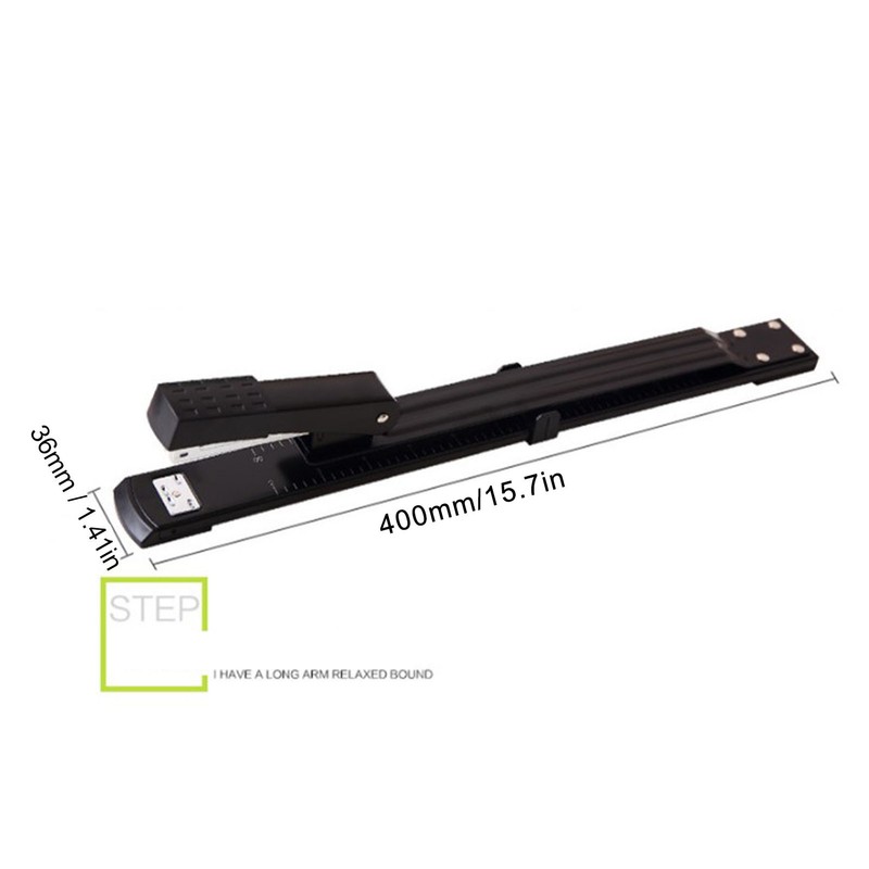 Stapler Desktop Large Capacity Metal Long Arm Handheld Paper Stapler