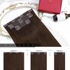 Moresoo Clip-In Real Hair Extensions, Dark Brown, 45 cm, 5