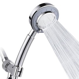 High Pressure Shower Head with Handheld, Handheld Shower Head with 2m Hose and Adjustable Bracket, Detachable, 3 Setting, Chrome