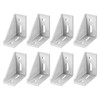 sourcing map 8Pcs Inside Corner Bracket Gusset, 77x77x40mm 4080 Angle