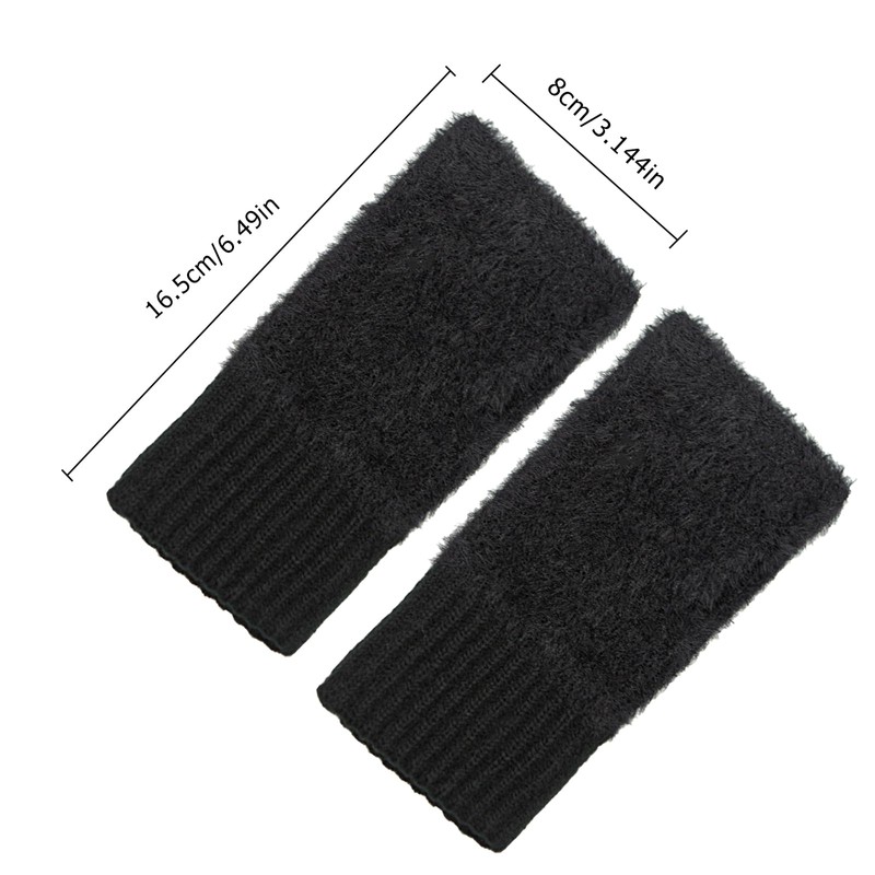 Long Keeper Winter Short Fingerless Gloves For Women Cozy Faux