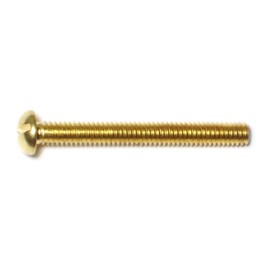 Unbranded #8-32 x 1-1/2" Brass Coarse Thread Slotted Round Head Machine Screws (24 pcs.)