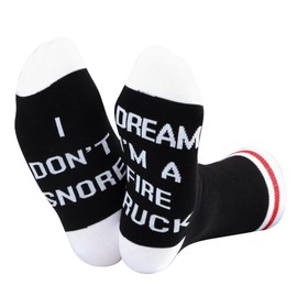 TSOTMO Fire Truck Socks Fire Truck Gift Firefighter Gift Firetruck Driver Socks I DREAM I’M A FIRE TRUCK Socks For Fireman (FIRE TRUCK)