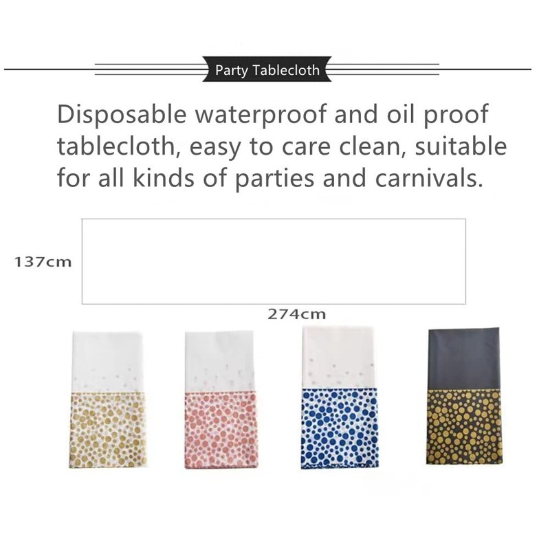 EMAAN White Rose Gold Premium Rectangular Disposable Party Tablecloth, 108