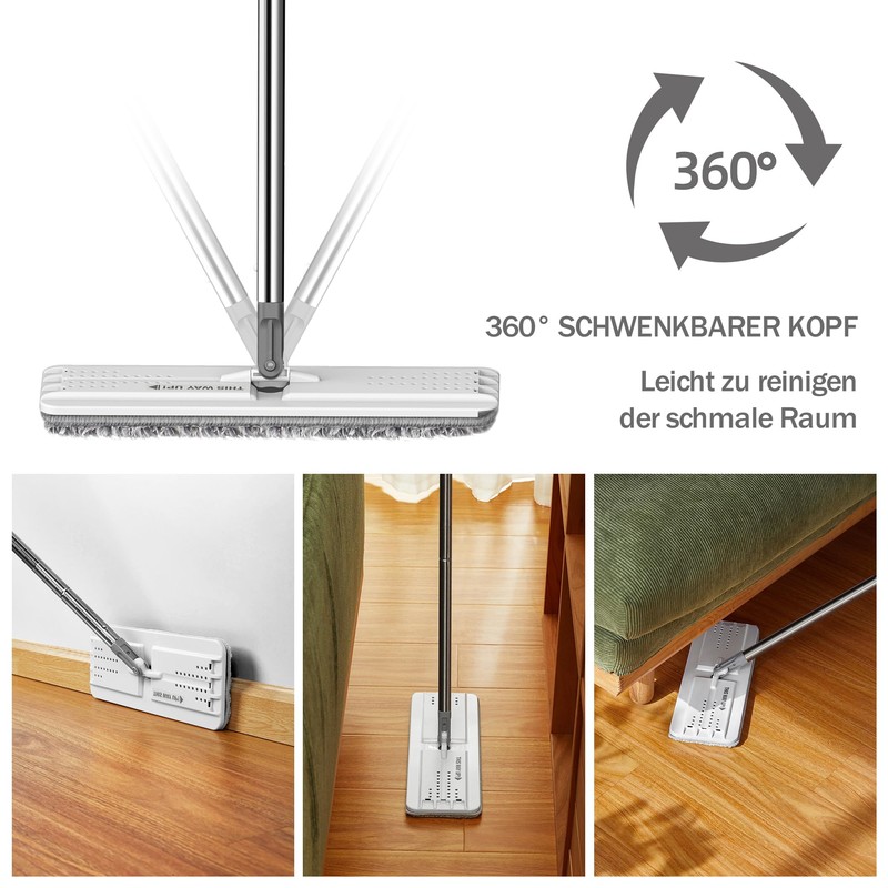 JOYMOOP Flat Mops, Microfiber Mop for Floor Cleaning and Wall