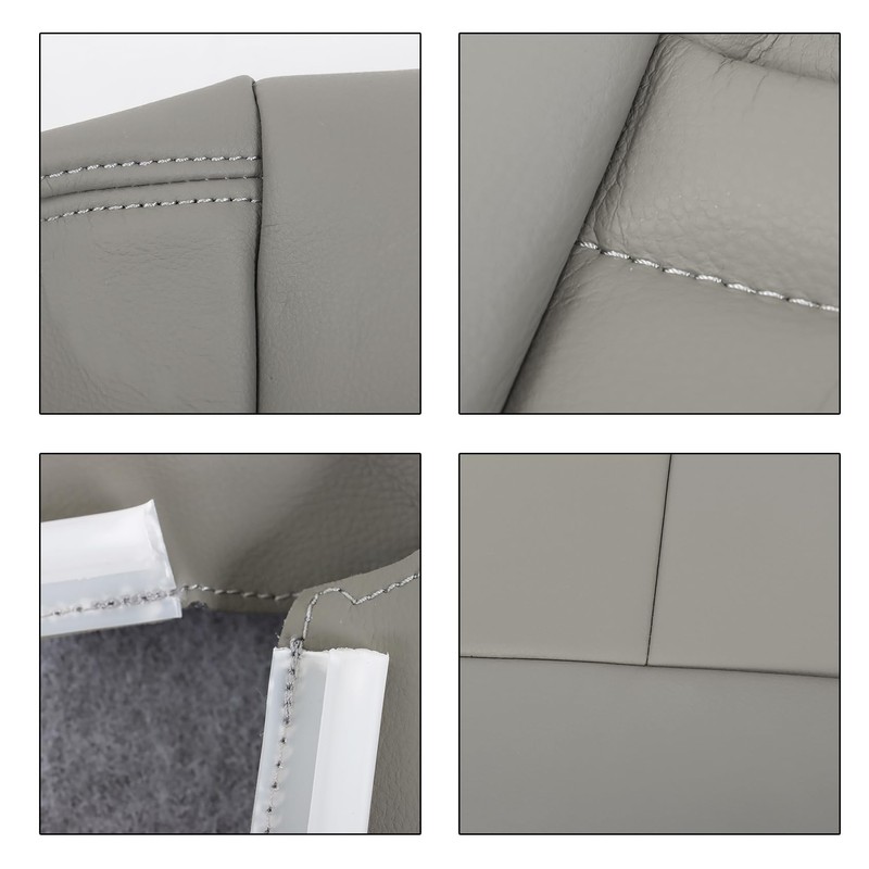 ANTUKO Leather Seat Cover Gray Driver Passenger Bottom Top Replacement