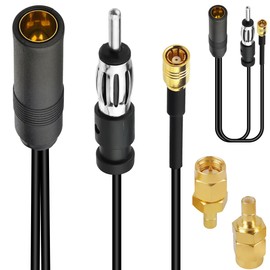 DAOKAI DAB Splitter DAB Aerial Splitter Cable Din Female to Din Male + SMB Car Radio Adapter RG174 Cable 30cm/11.81in Plug and Play for AM/FM DAB+ Radio Pioneer