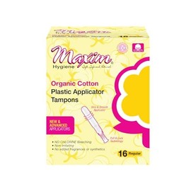 Maxim Organic Cotton Applicator Tampons - BPA Free Plastic Tampons for Women - Regular & Unscented - Pull & Lock Applicator - Absorbent & Leak Proof - Compostable Core, 48ct, 3 Pack.