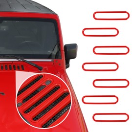 SQQP Cubierta de ventilación para capó, Accesorios Exteriores ABS para Wrangler JK JKU 2/4 Puertas (Rojo)