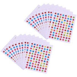 1760 Pcs/ 20 Sheets Star Stickers Labels, Coloured Foil Star Metallic Stickers Reward, 8 Assorted Colors Star Stickers 0.4" Diameter Colorful Reward Stickers, for Teacher Classroom School Office