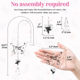 Tulolvae Get Well Soon Gifts for Women, Crystal Suncatcher Thinking of You Presents - No Words Just Hugs, Bereavement Thank You Cheer Up Grief Inspirational Gifts for Friend Family Men